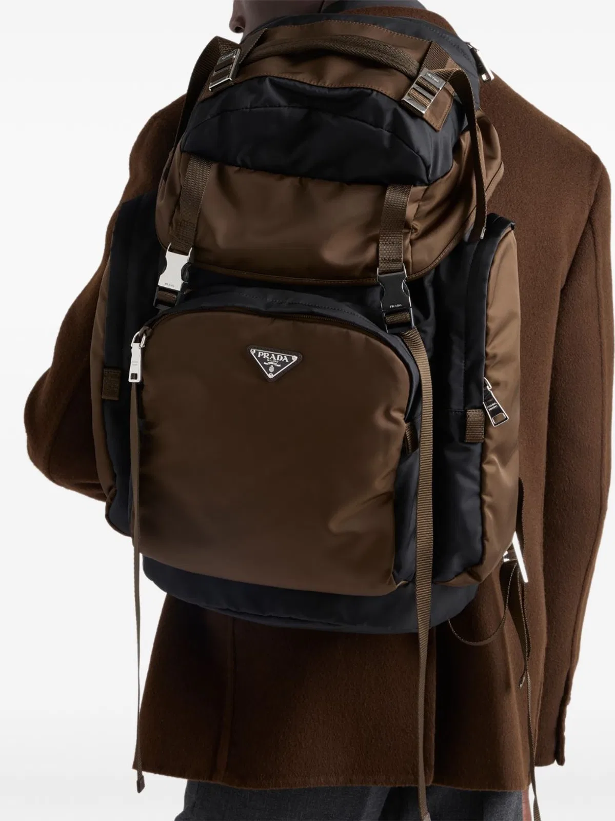 Prada Re-Nylon And Leather Backpack