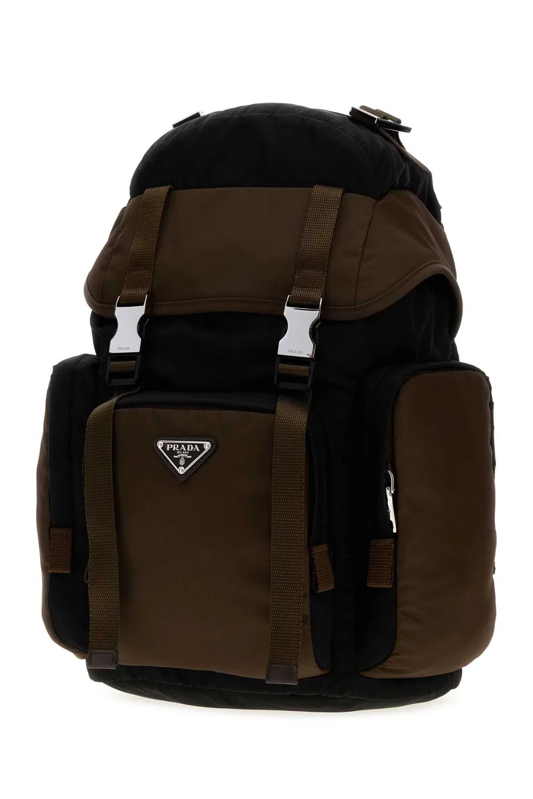 Prada Black And Brown Re-Nylon Backpack