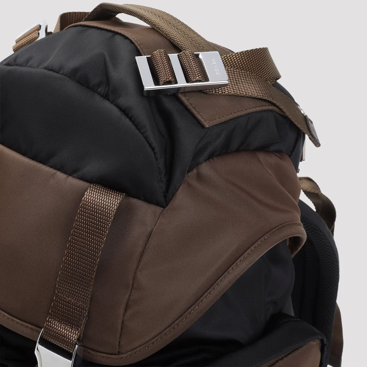 Prada Black And Brown Re-Nylon Backpack