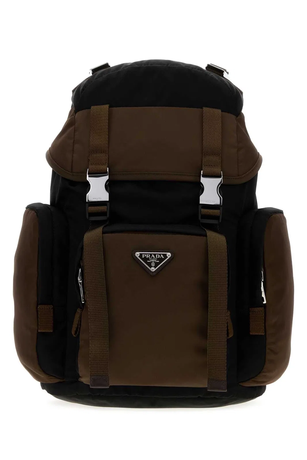 Prada Black And Brown Re-Nylon Backpack
