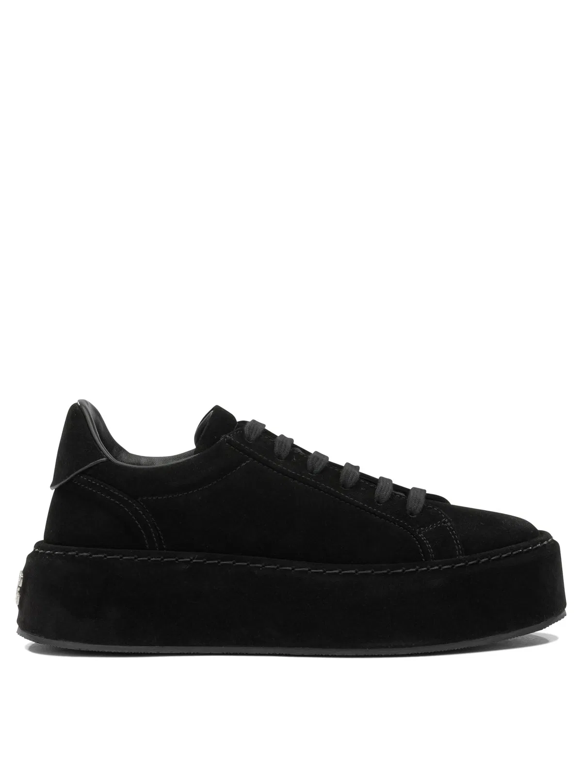 Casadei Black Suede Leather Rubber Sneakers