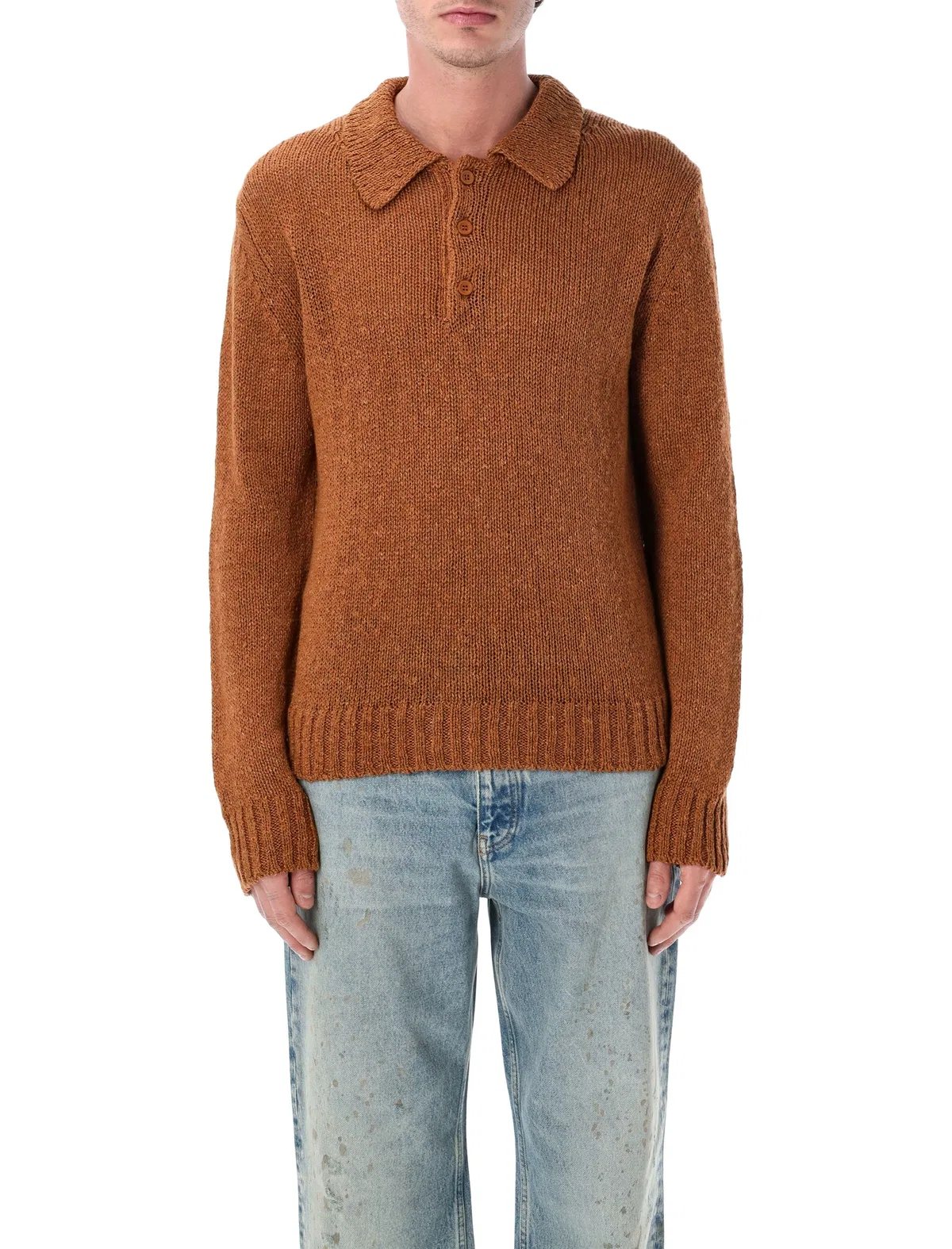 Sunflower Cotton Linen Polo Sweater