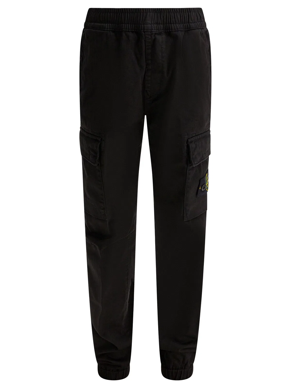 Stone Island Kids Black Cotton Elastane Trousers