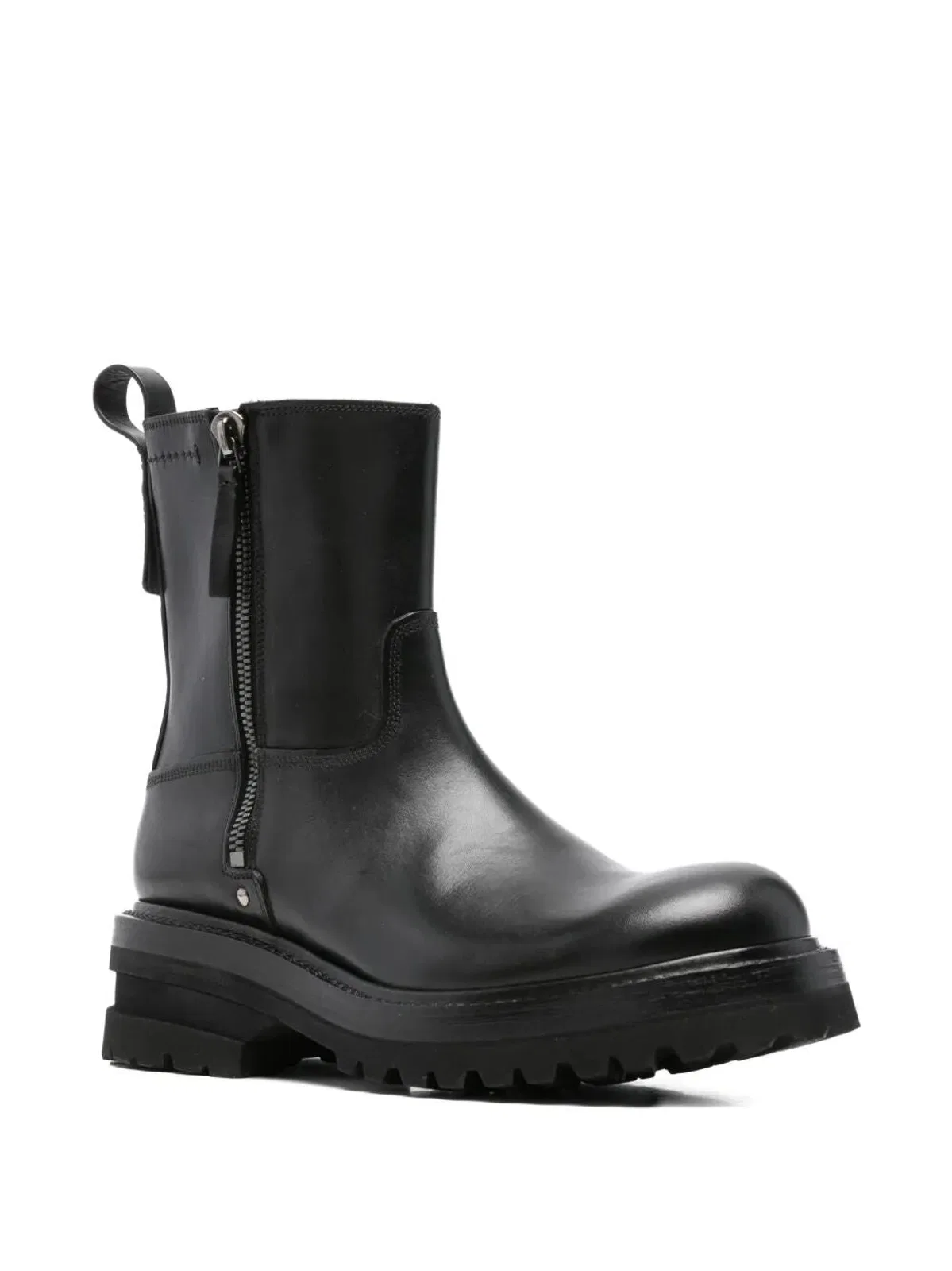 Premiata Elba Leather Ankle Boots With Zip