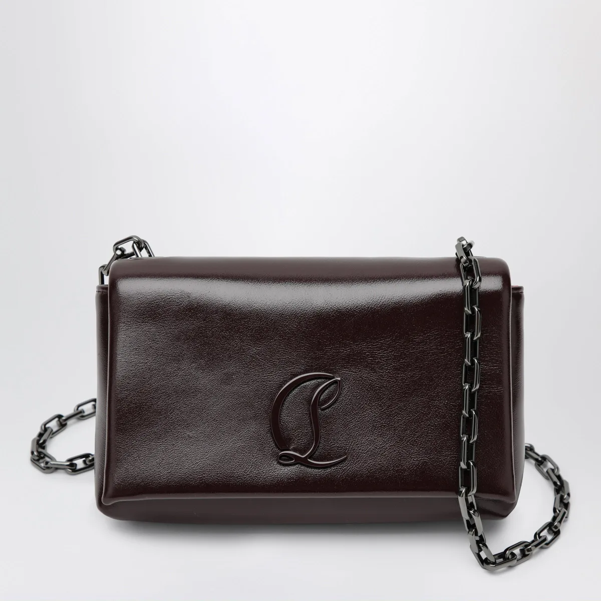 Christian louboutin Loubi 54 Large Flap Shoulder Bag Burgund