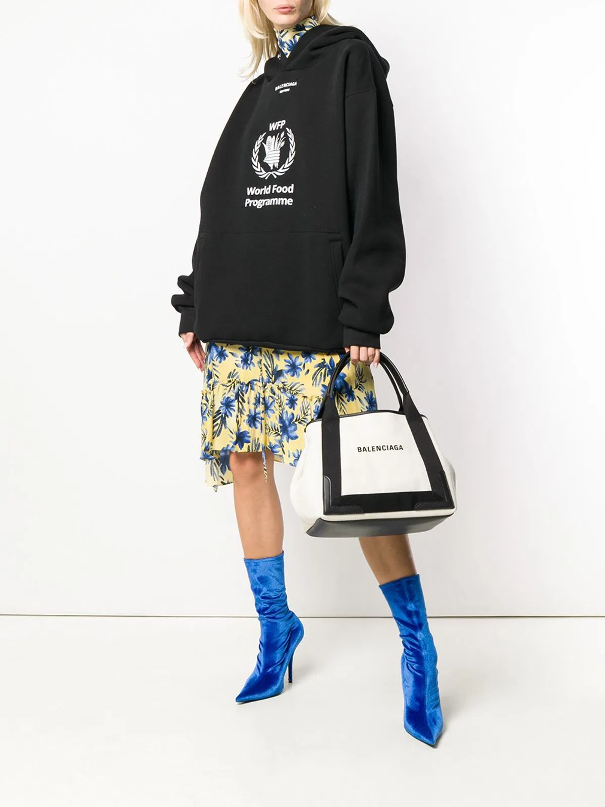 Balenciaga Navy Cabas Small Tote Bag