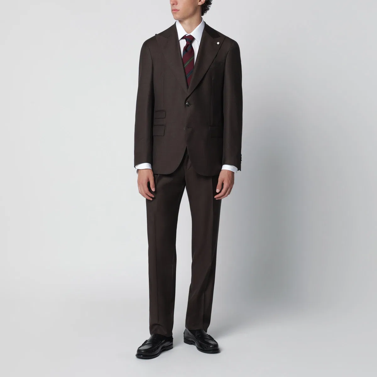 Luigi Bianchi Brown Single-Breasted Wool Suit