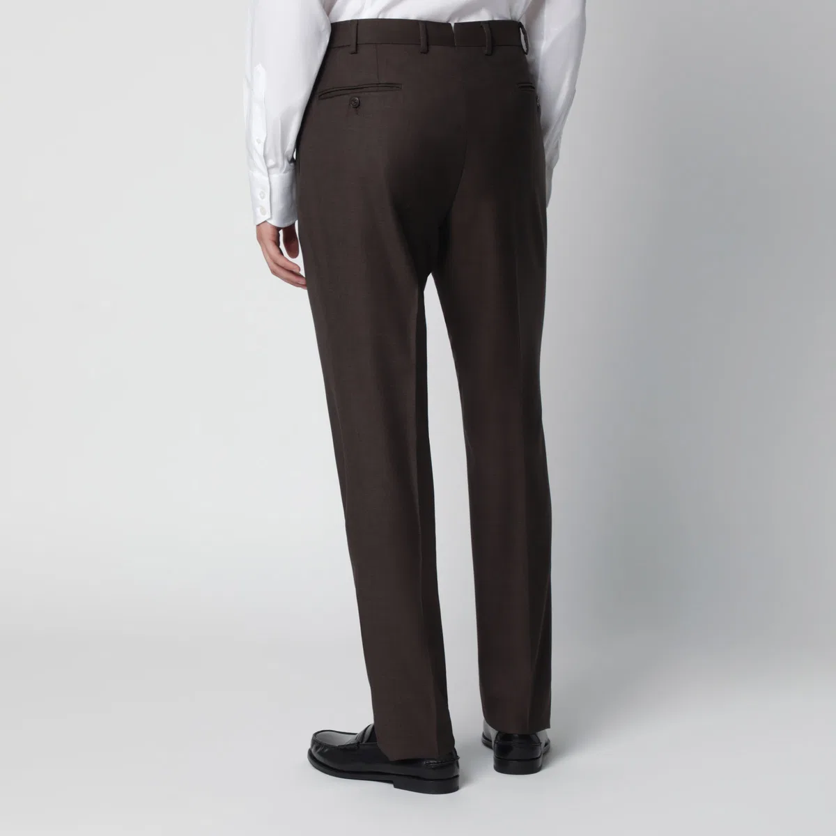 Luigi Bianchi Brown Single-Breasted Wool Suit