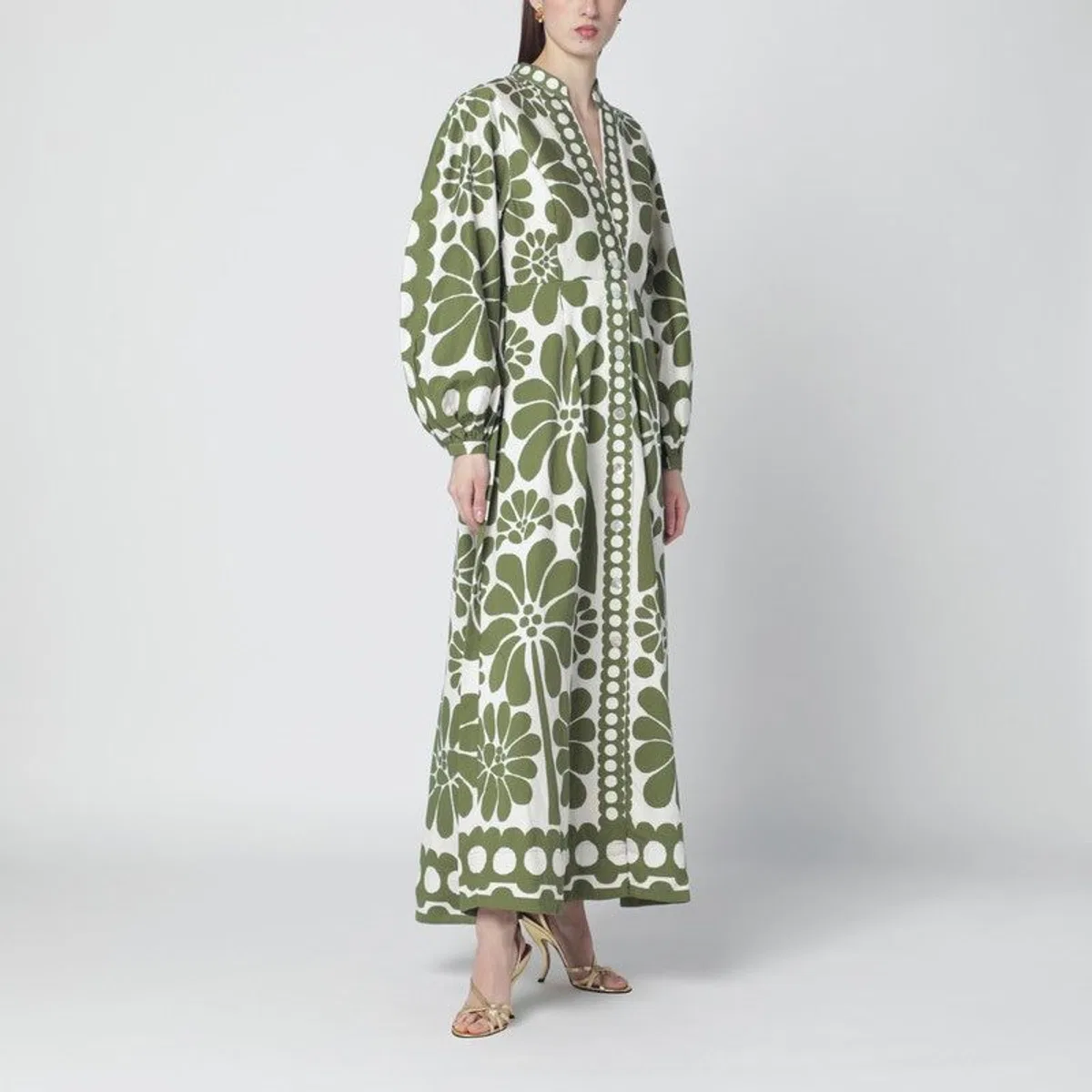 Farm rio Palermo Dress With Green Print