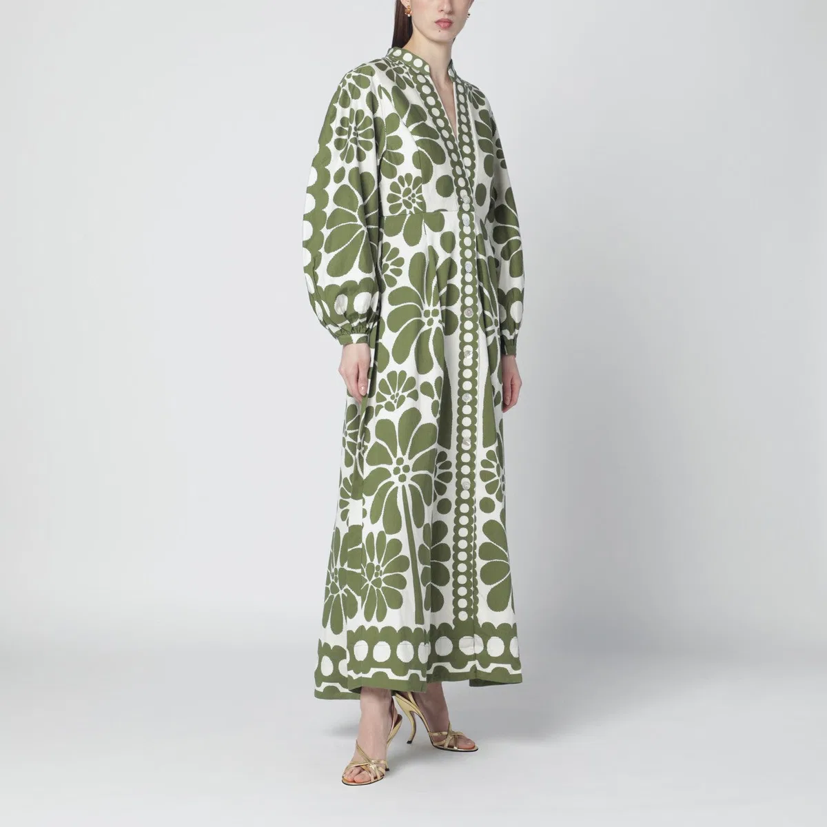 Farm rio Palermo Dress With Green Print