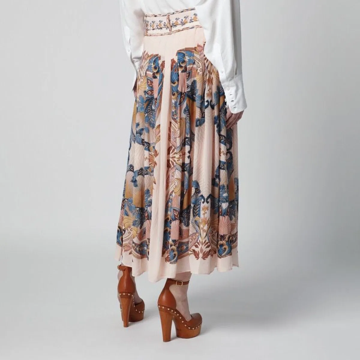 Farm rio Pink Sea Garden Pleated Skirt