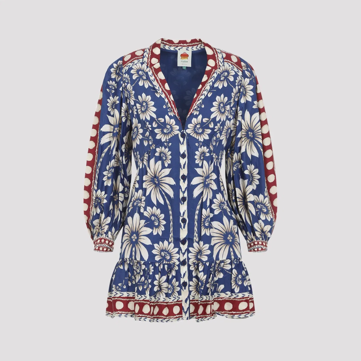 Farm rio Luna Blue Viscose Mini Dress
