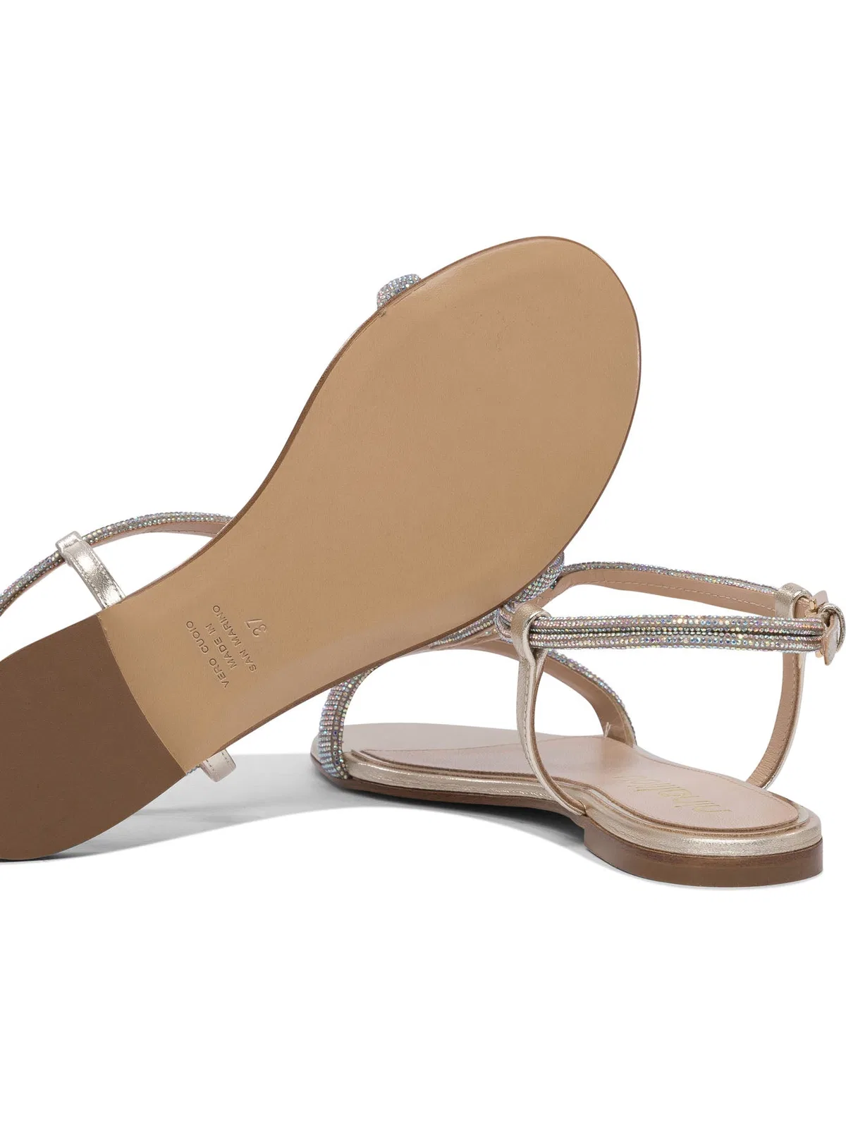 Ninalilou Leather Silver Sandals