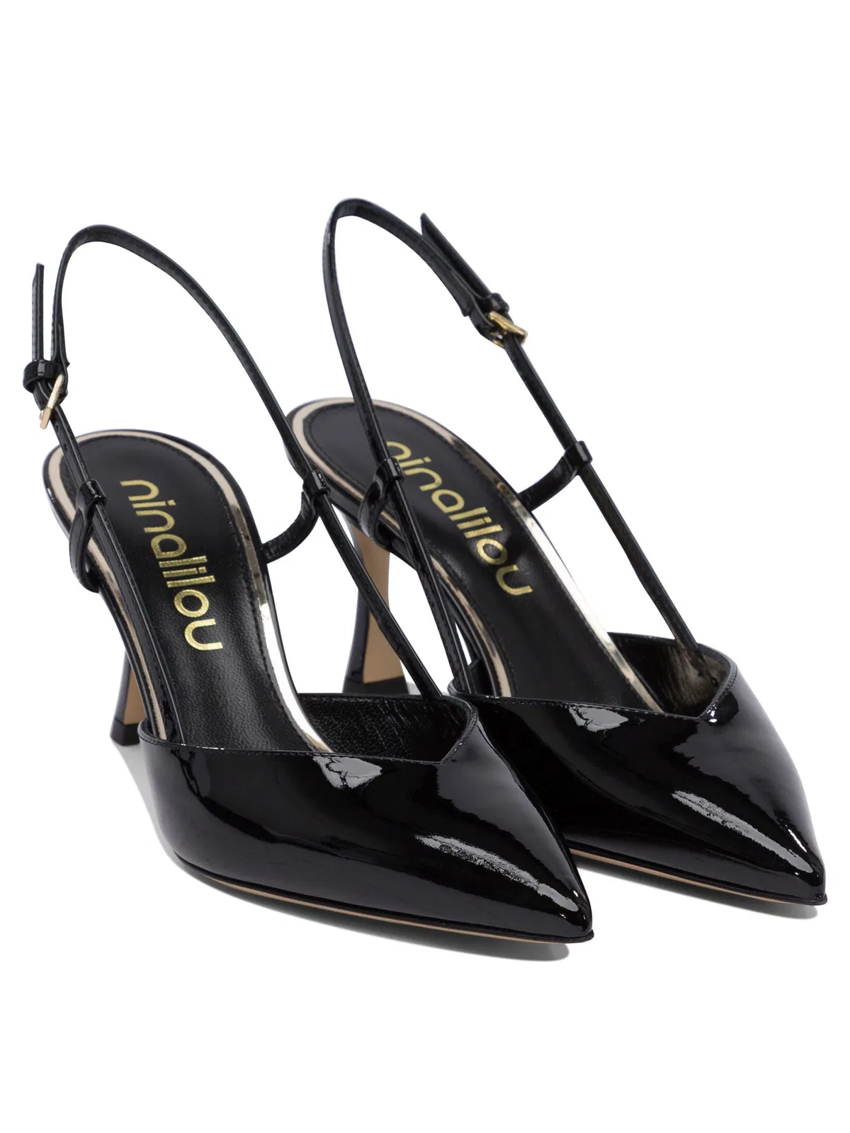 Ninalilou Black Leather Heeled Shoes