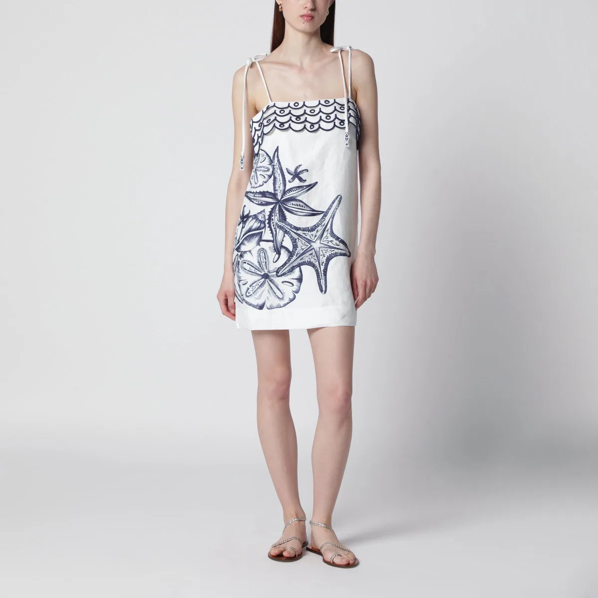 Farm rio Coast Stars Printed Linen Midi Dress