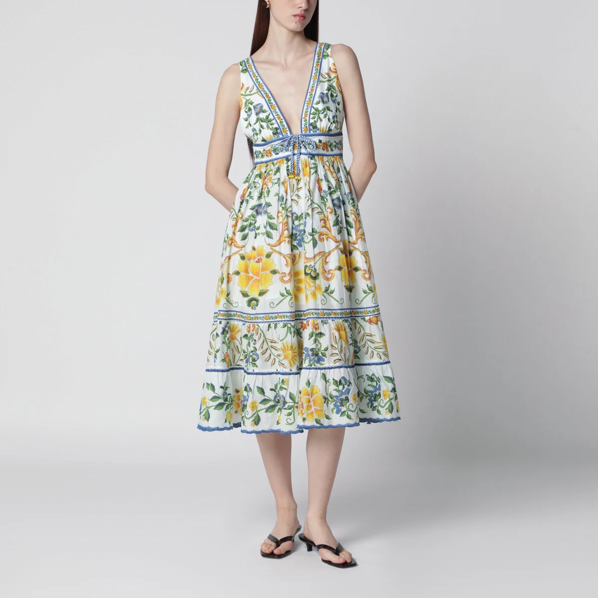 Farm rio Emily Floral Tapestry Midi Dress