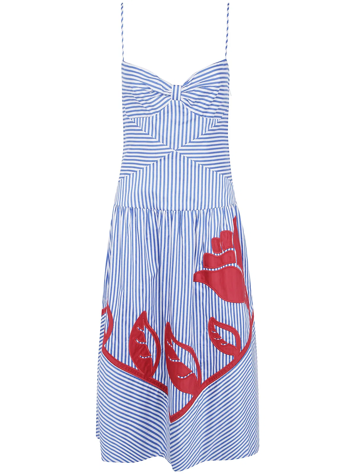 Farm rio "Sky Stripes" Blue Sleeveless Midi Dress