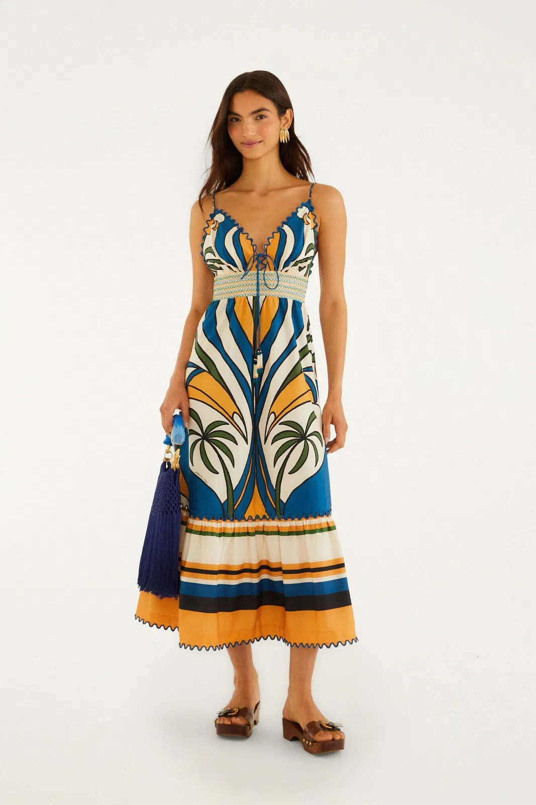 Farm rio Long Dress With Tropical Graphics