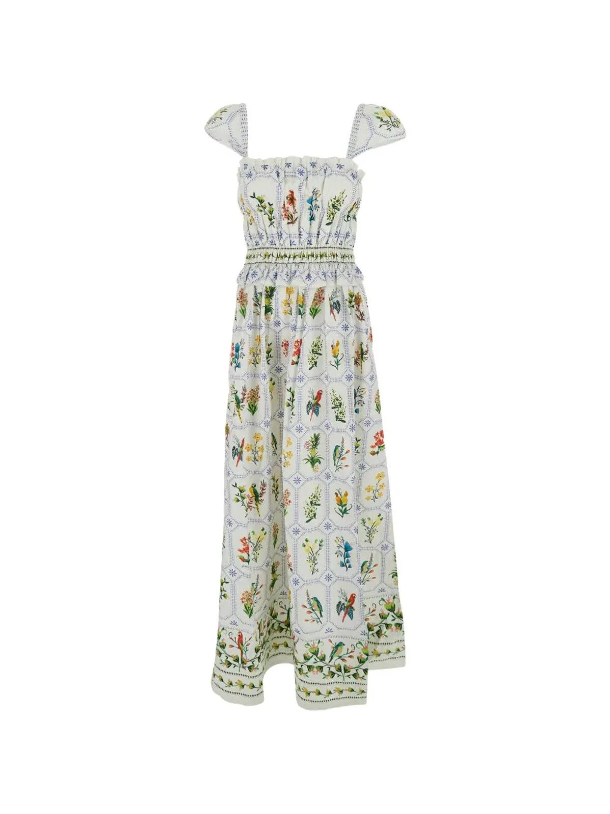 Farm rio "Tropical Porcelain" Off-White Maxi Dres
