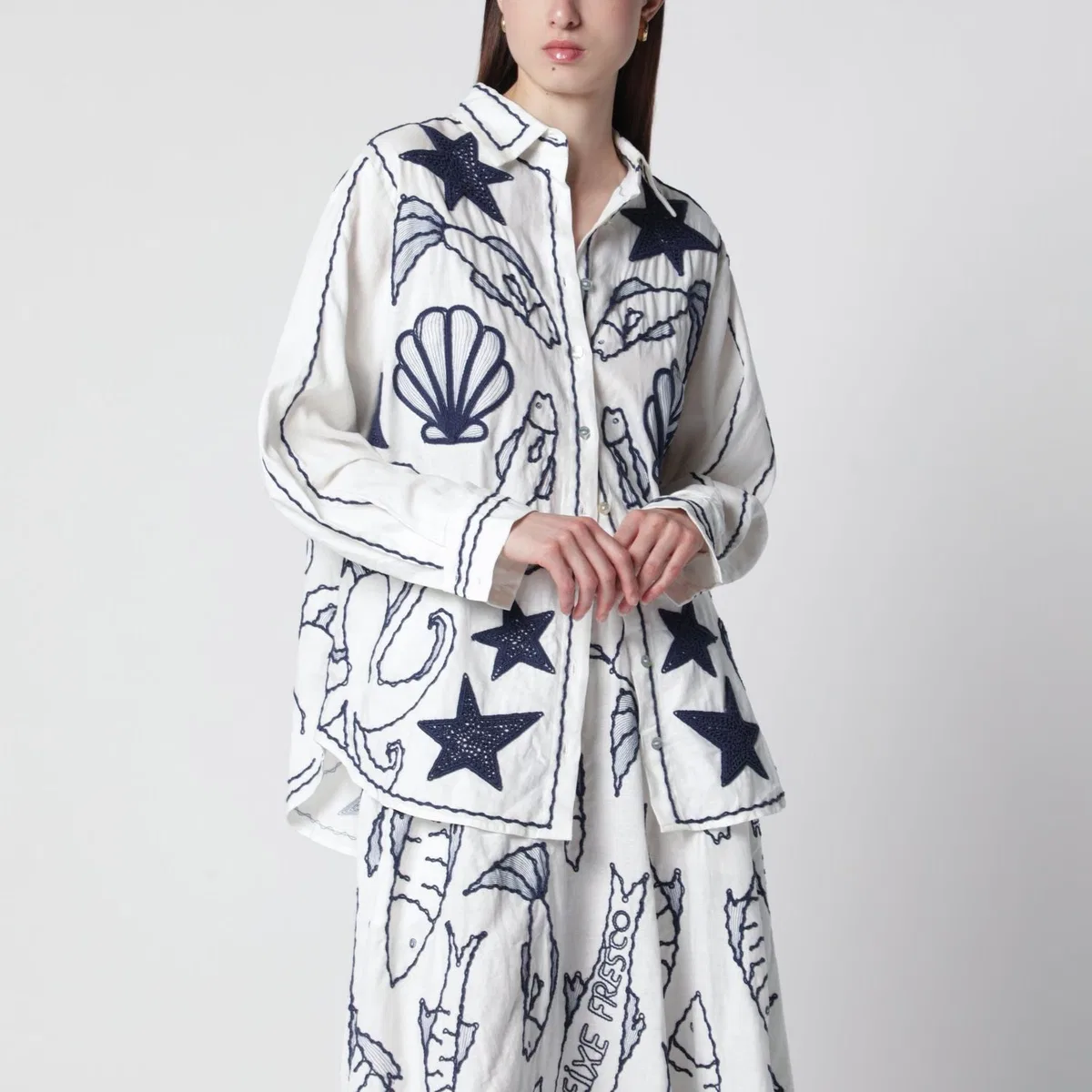 Farm rio Shirt With Marine Embroidery