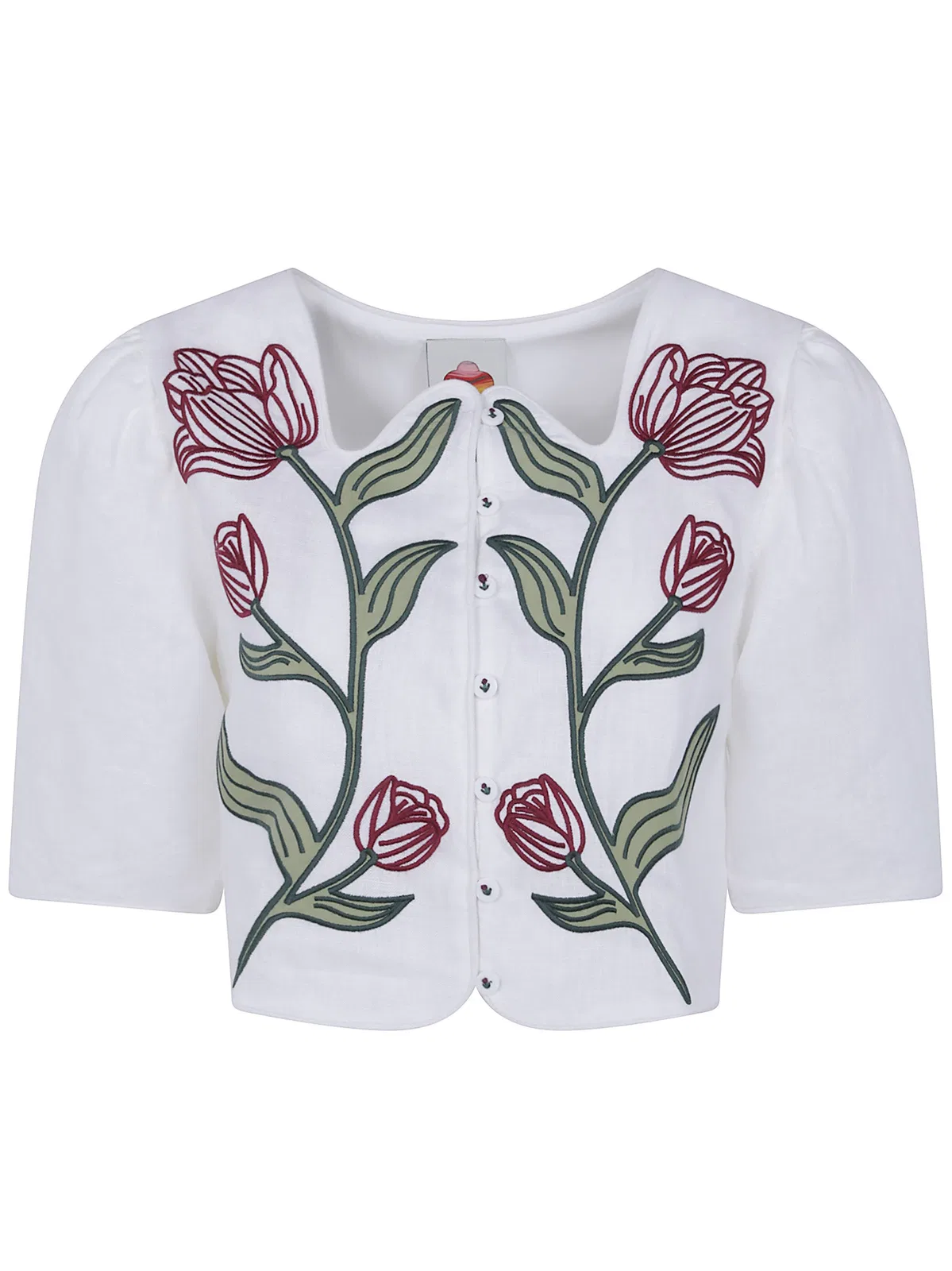 Farm rio "Flower" Crop Top Short Sleeve