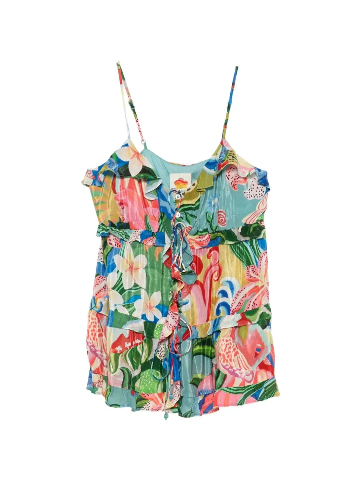Farm rio "Garden Of Life" Multicolor Ruffled Blou
