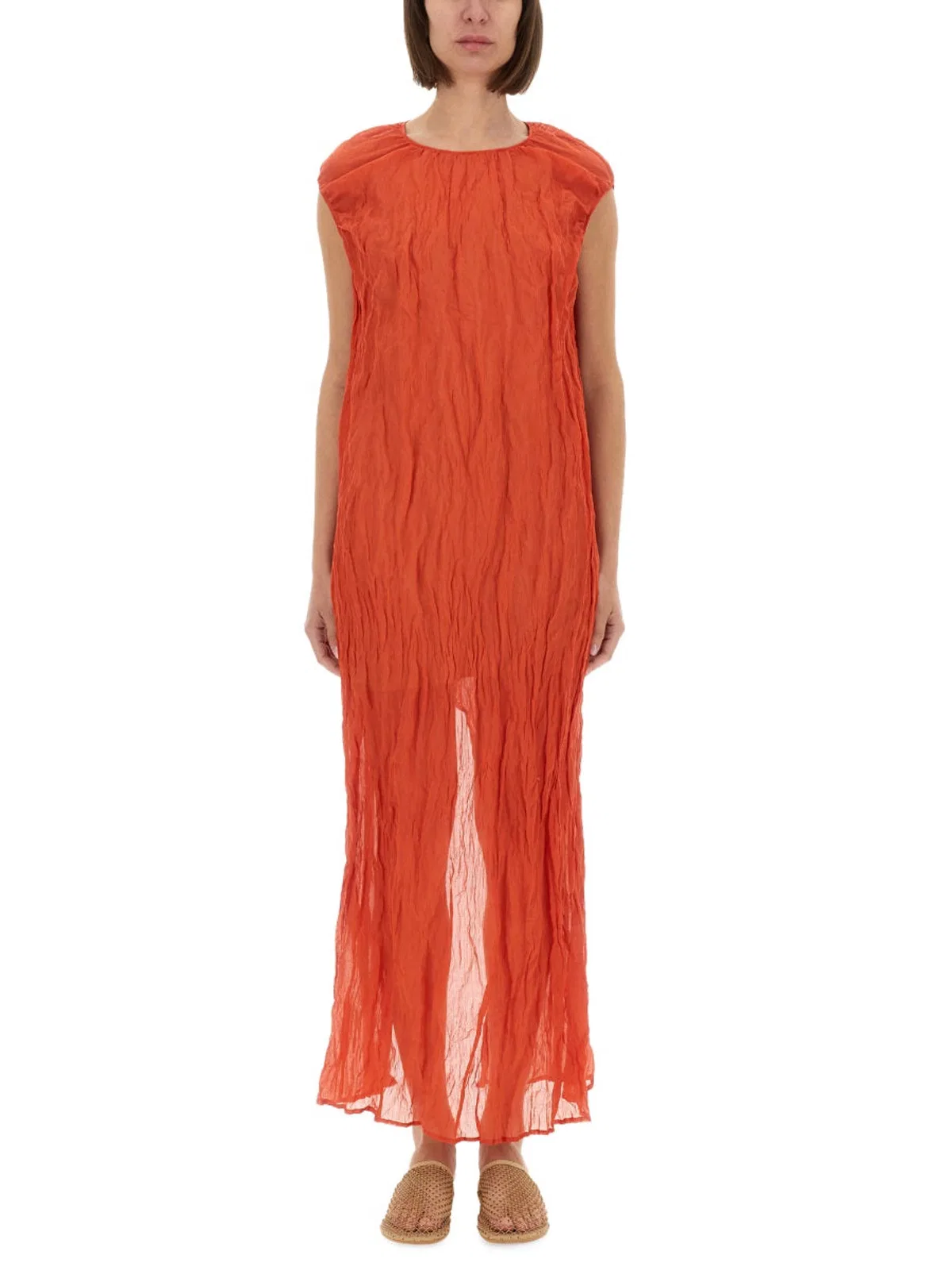 Alysi Metallic Gauze Longuette Dress