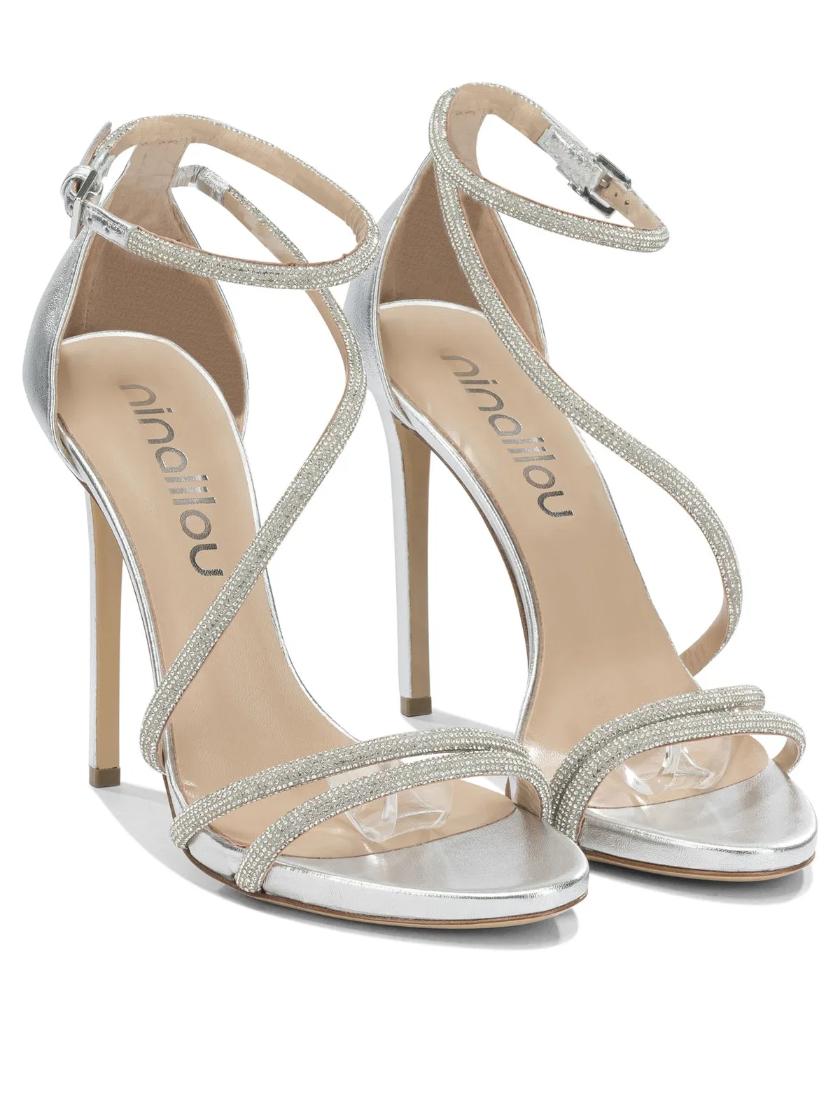Ninalilou Silver Leather Sandals