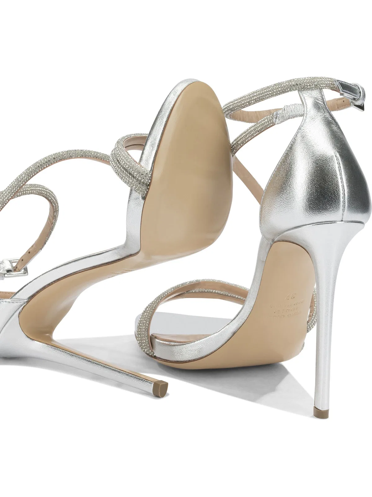 Ninalilou Silver Leather Sandals