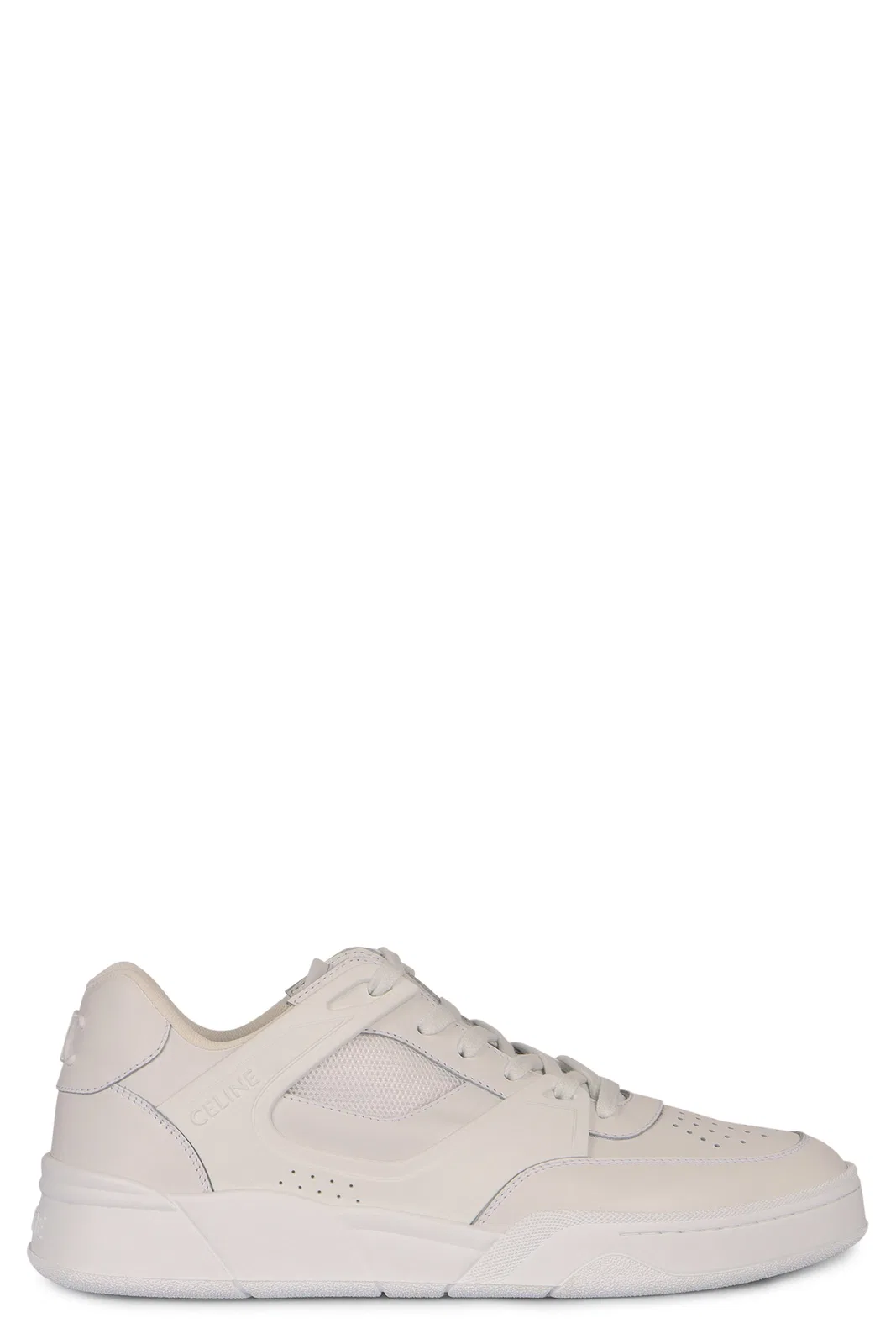 Celine White Ct-09 Leather, Rubber And Mesh Sne