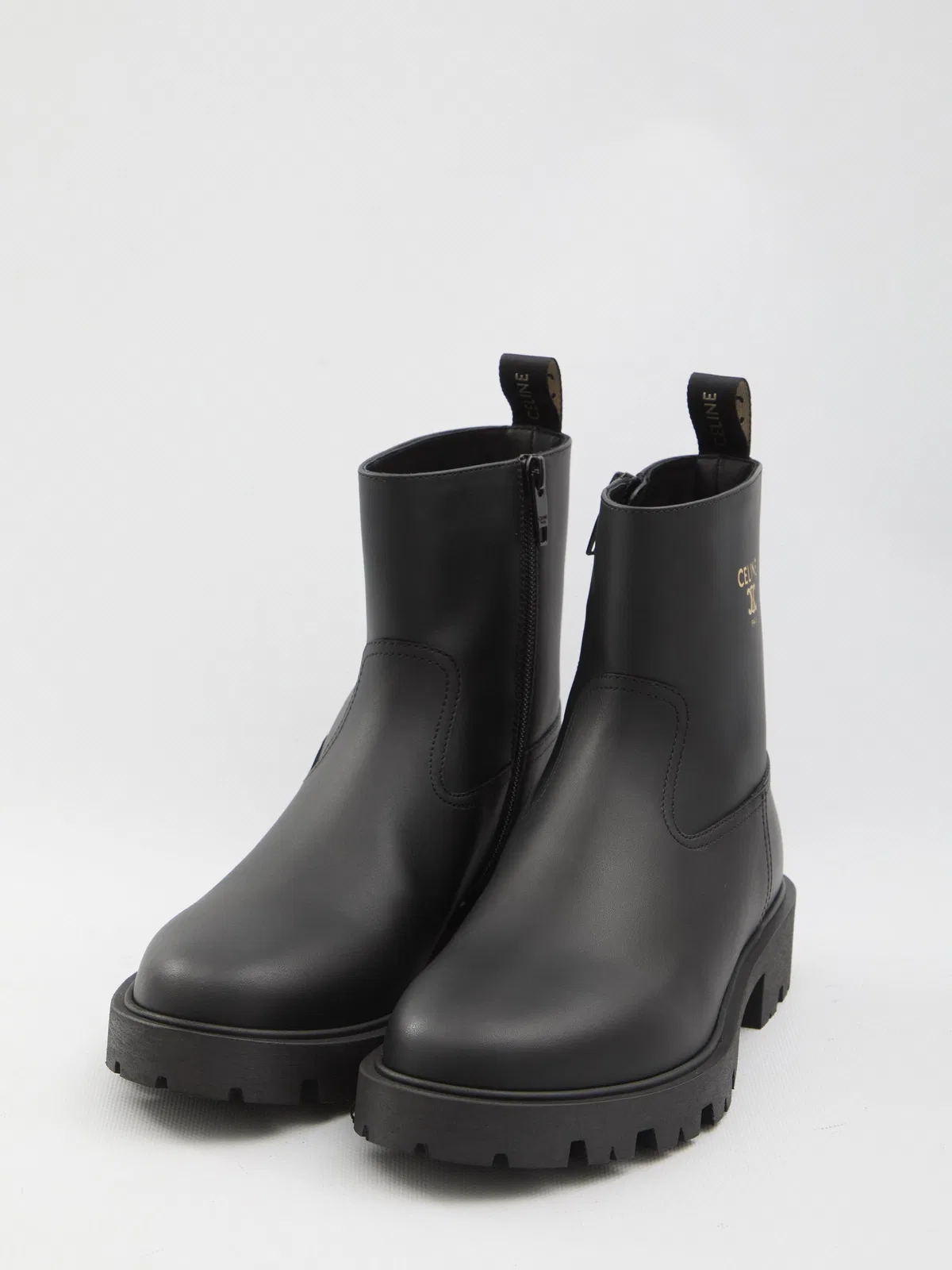 Celine Black Zipped 35 Calf Leather Boots