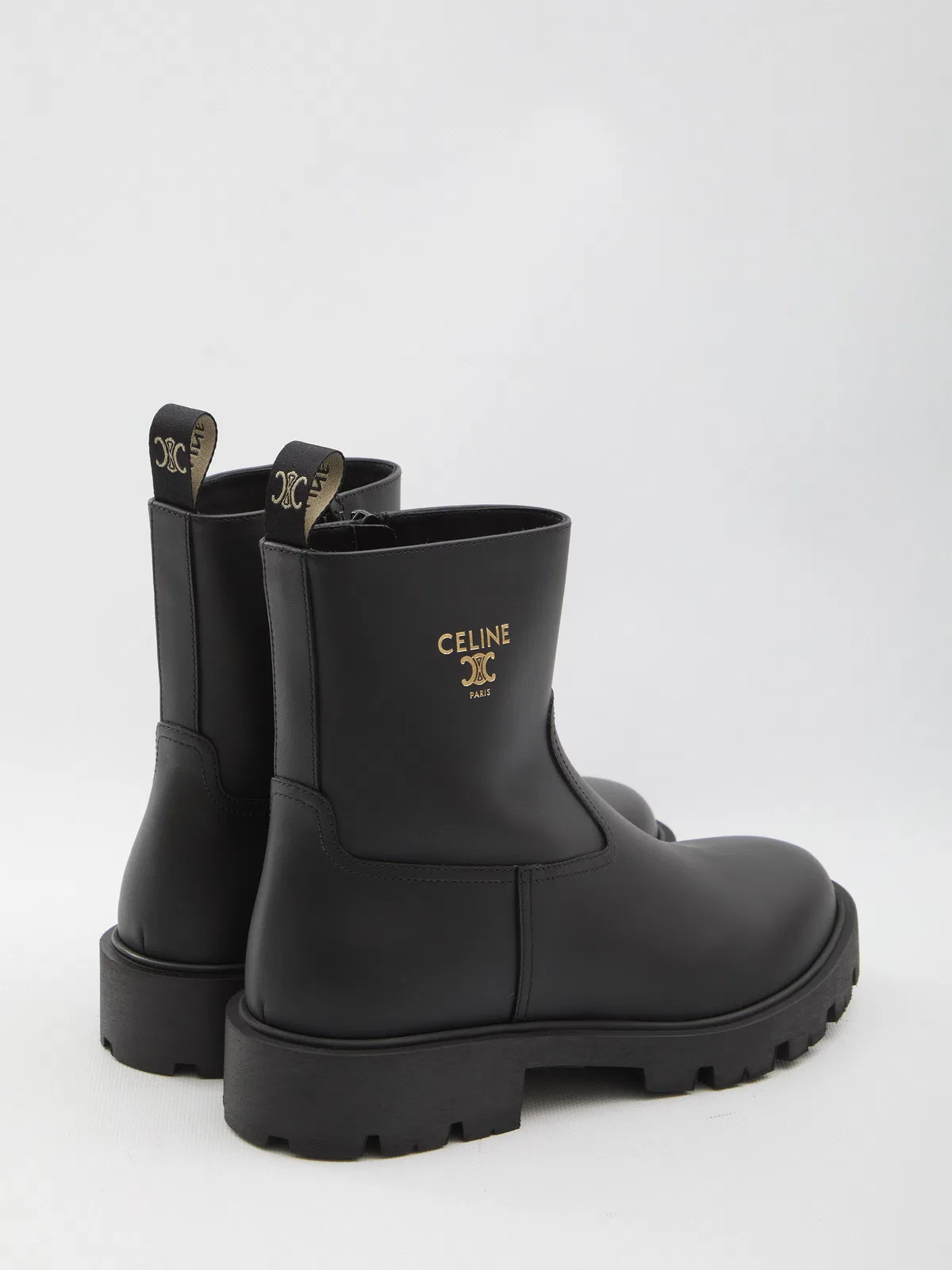 Celine Black Zipped 35 Calf Leather Boots