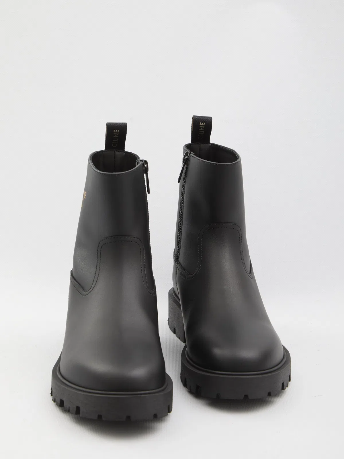Celine Black Zipped 35 Calf Leather Boots