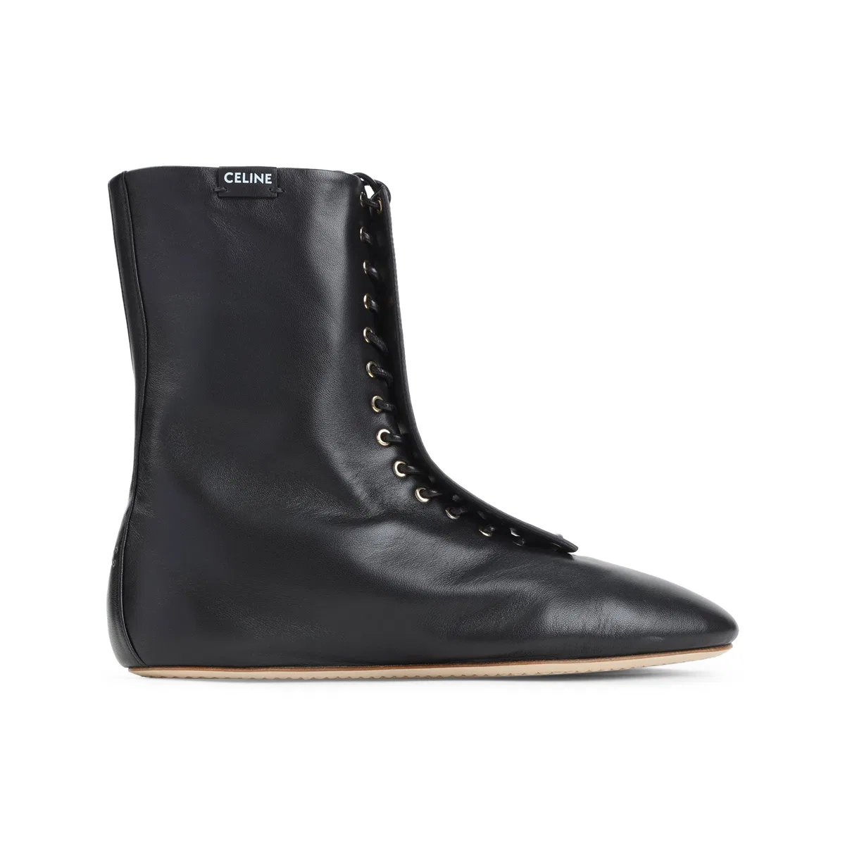 Celine Black Lace-Up Boot
