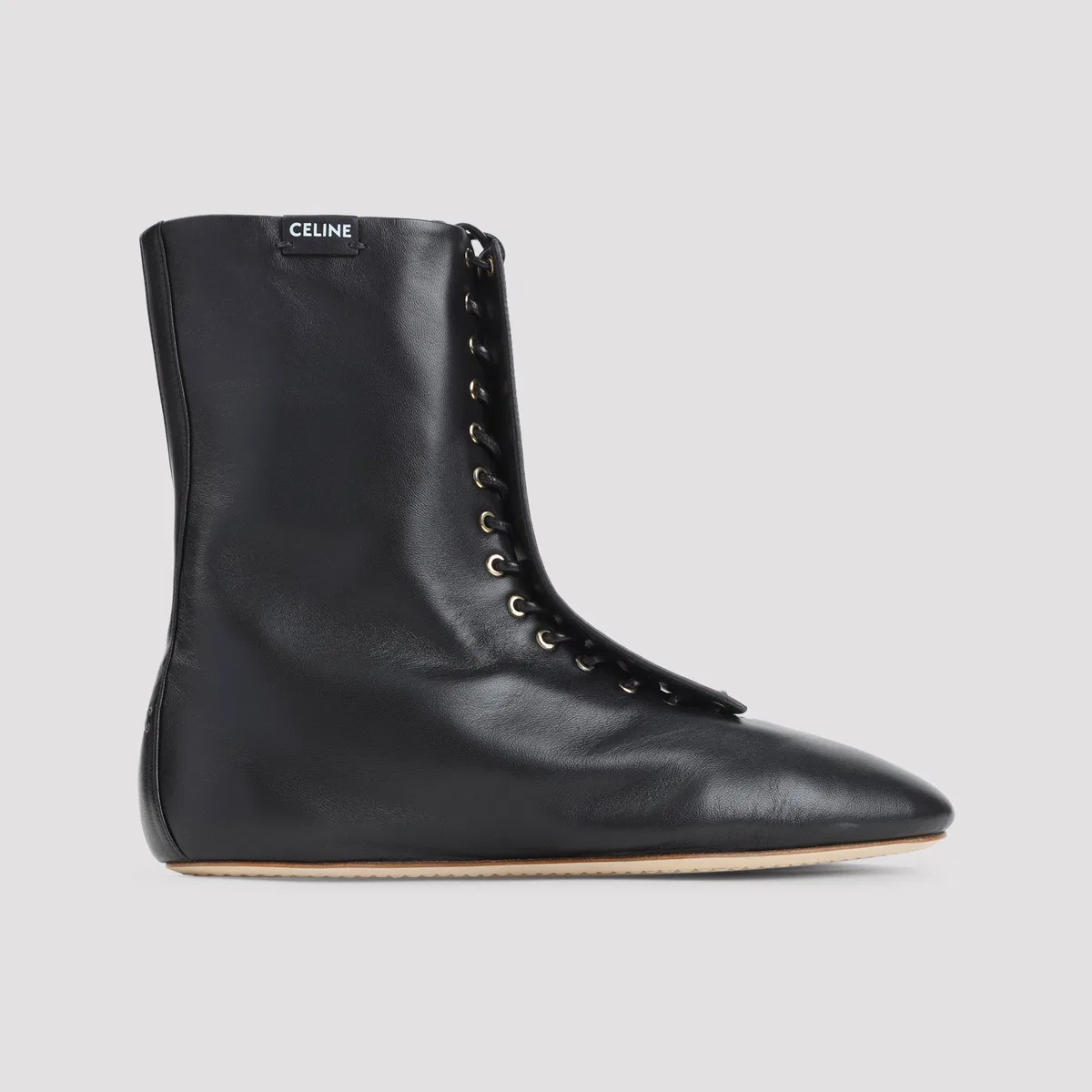 Celine Black Lace-Up Boot