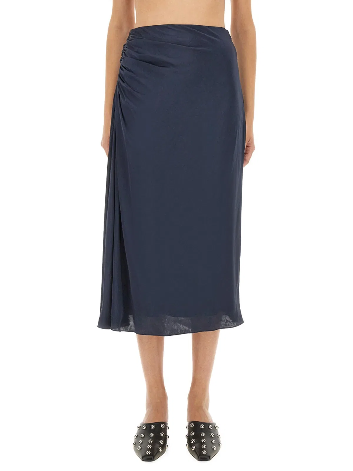 Theory Draped Midi Skirt