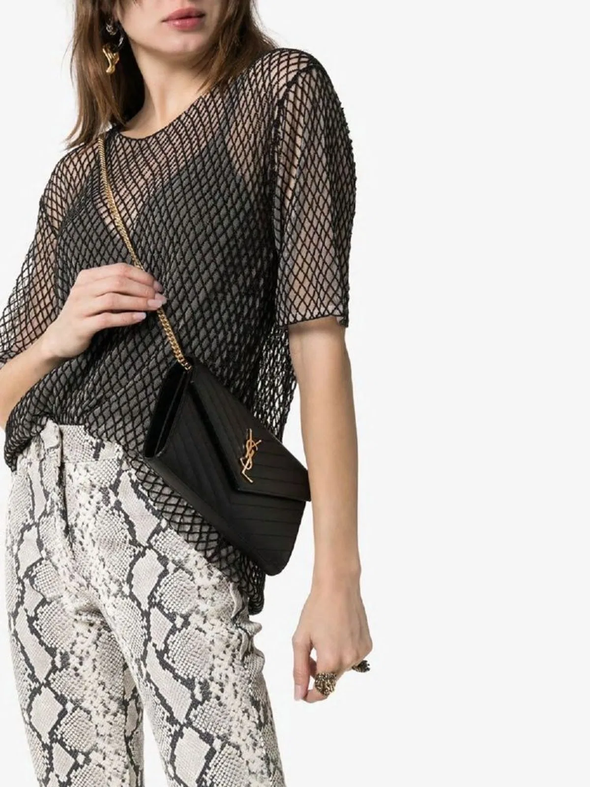 Saint Laurent Cassandre Clutch With Chain