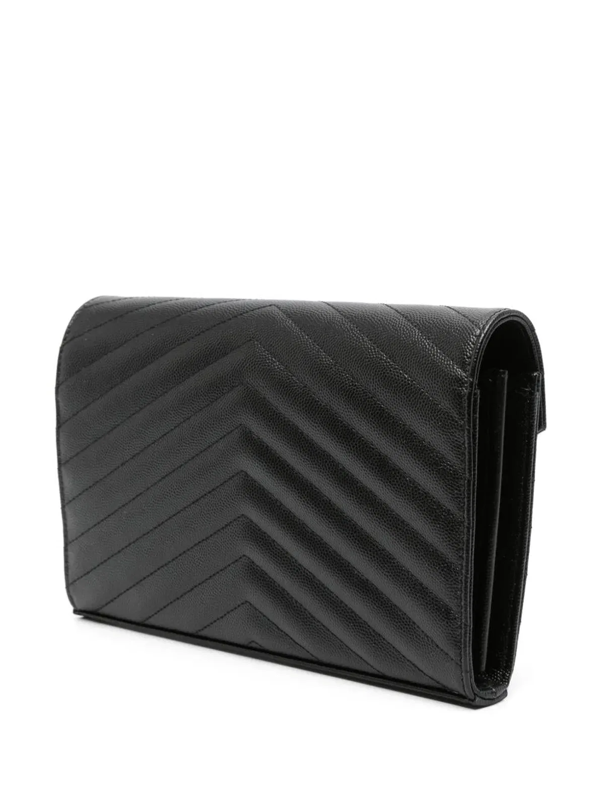 Saint Laurent Classic Cassandre Chain Wallet In Grain 