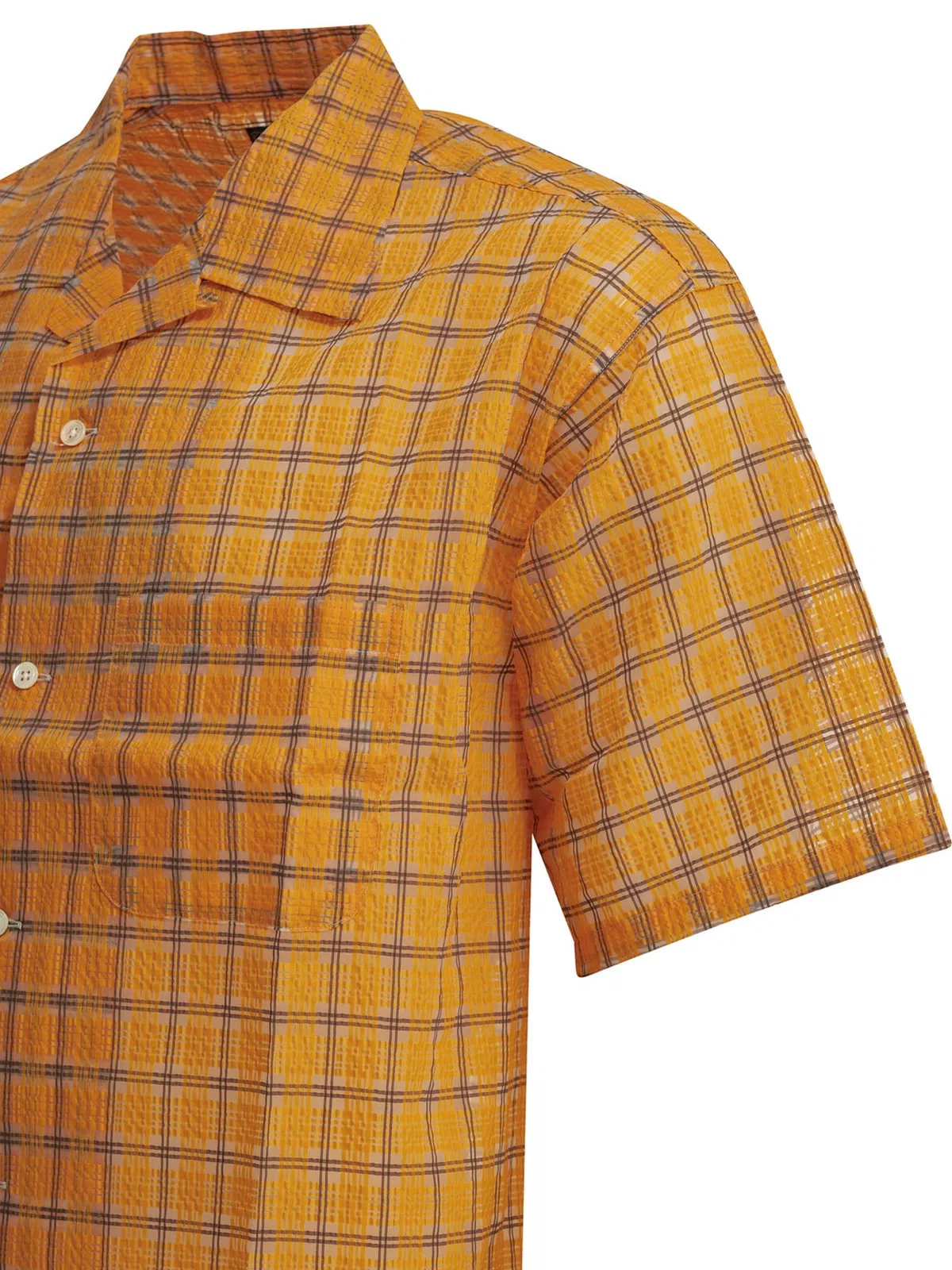 Beams Plus "Open Collar Nylon Airy Plaid" Casual Sh