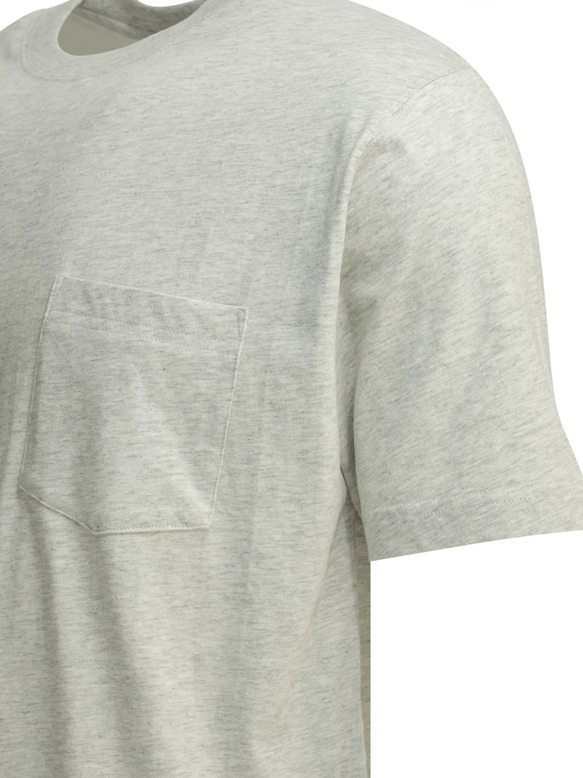 Beams Plus Grandelle Grey Cotton Crew-Neck T-Shirt