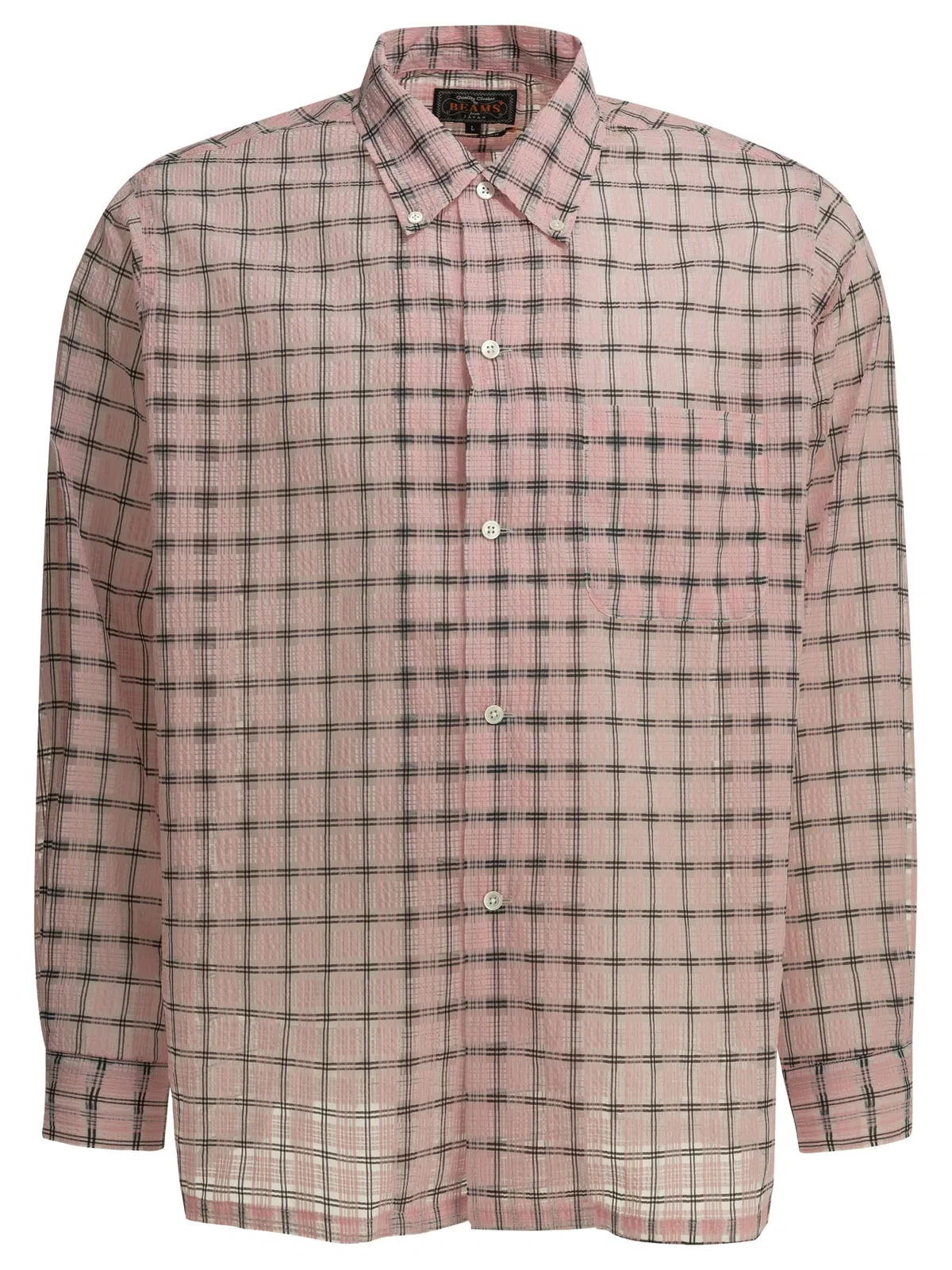 Beams Plus Open Db Nylon Airy Plaid Pink Nylon Casu