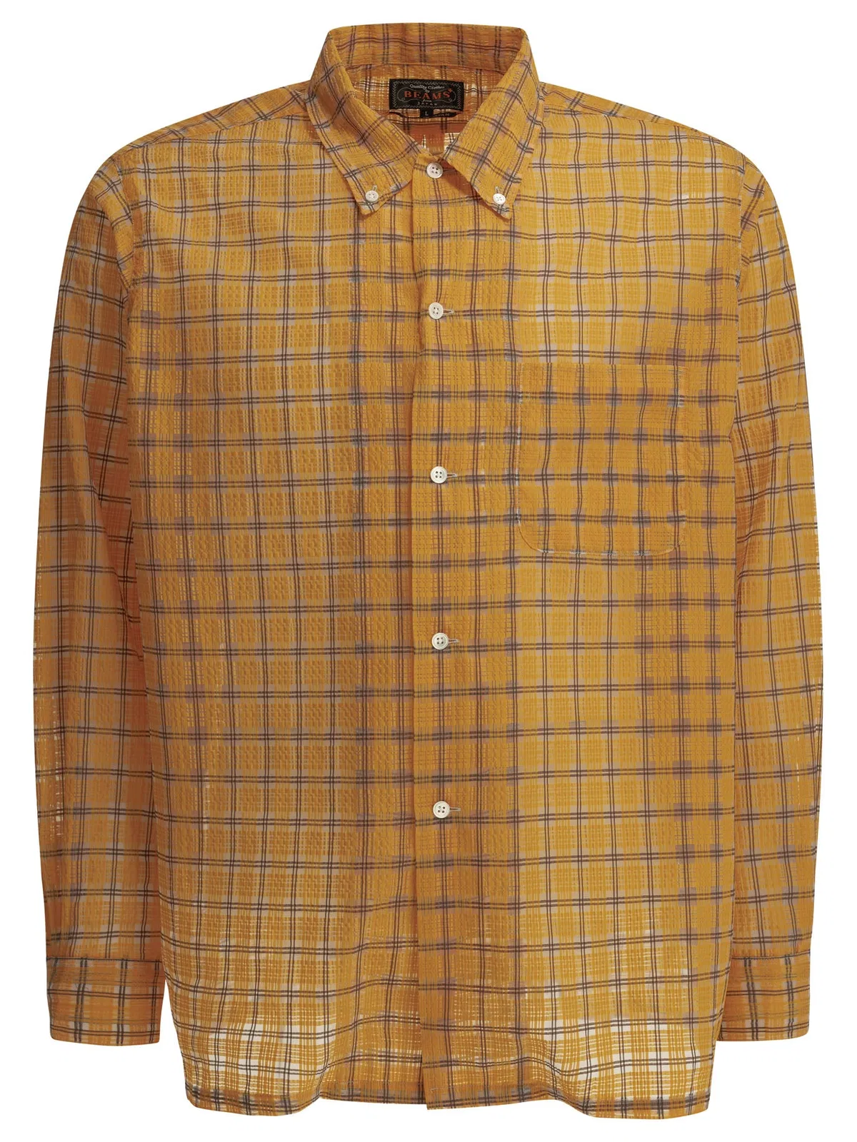 Beams Plus Open Db Nylon Airy Plaid Orange Nylon Ca