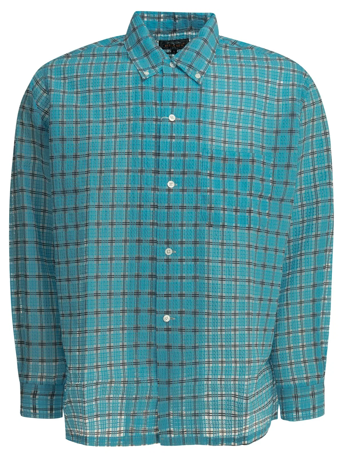 Beams Plus Open Db Nylon Airy Plaid Light Blue Nylo