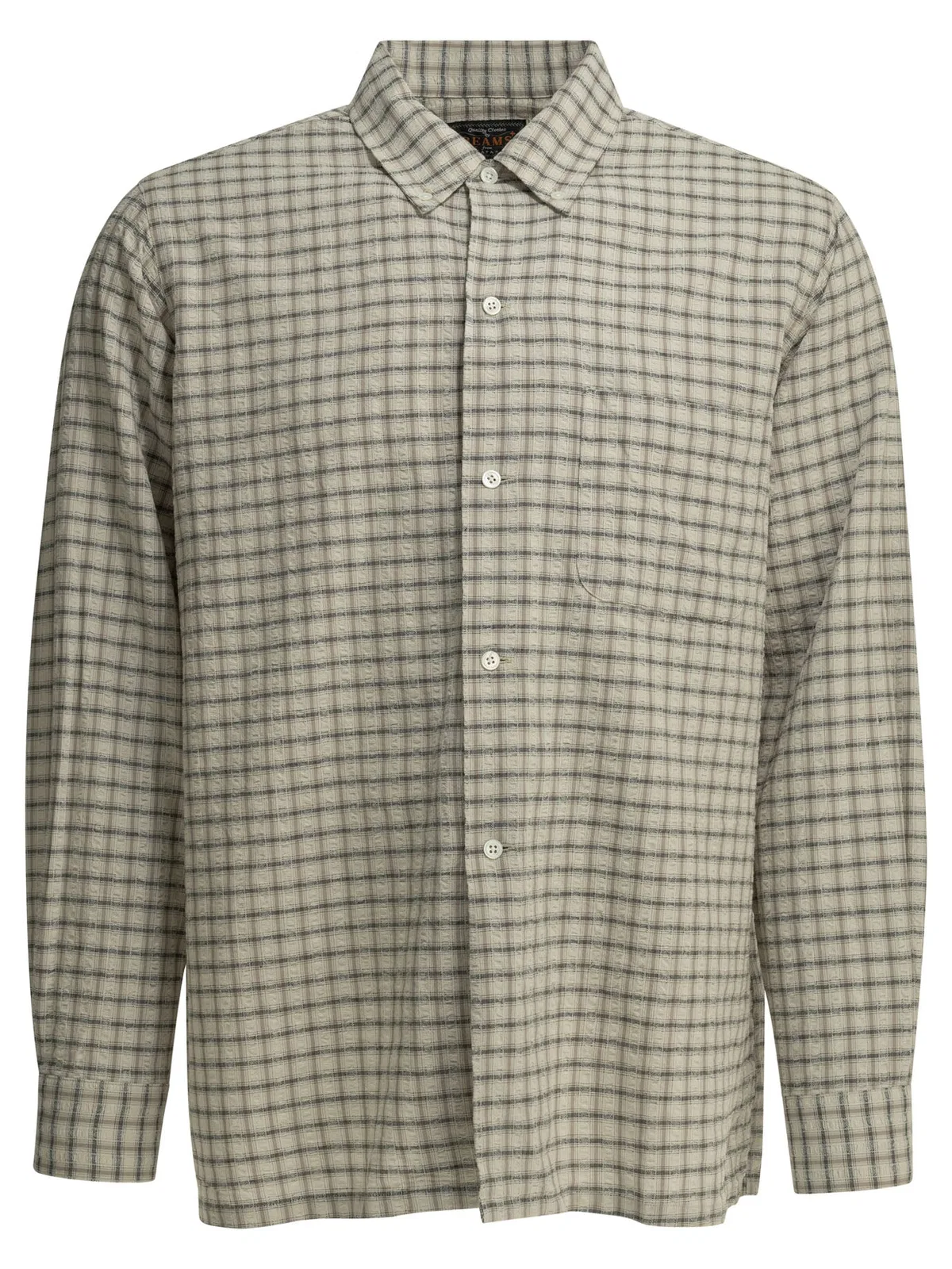 Beams Plus Open Bd Sucker Beige Cotton Linen Casual