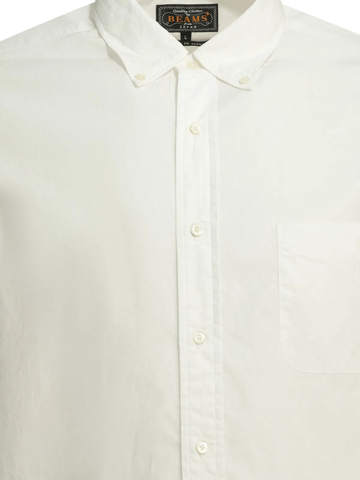 Beams Plus B.d. Color Broad White Cotton Casual Shi