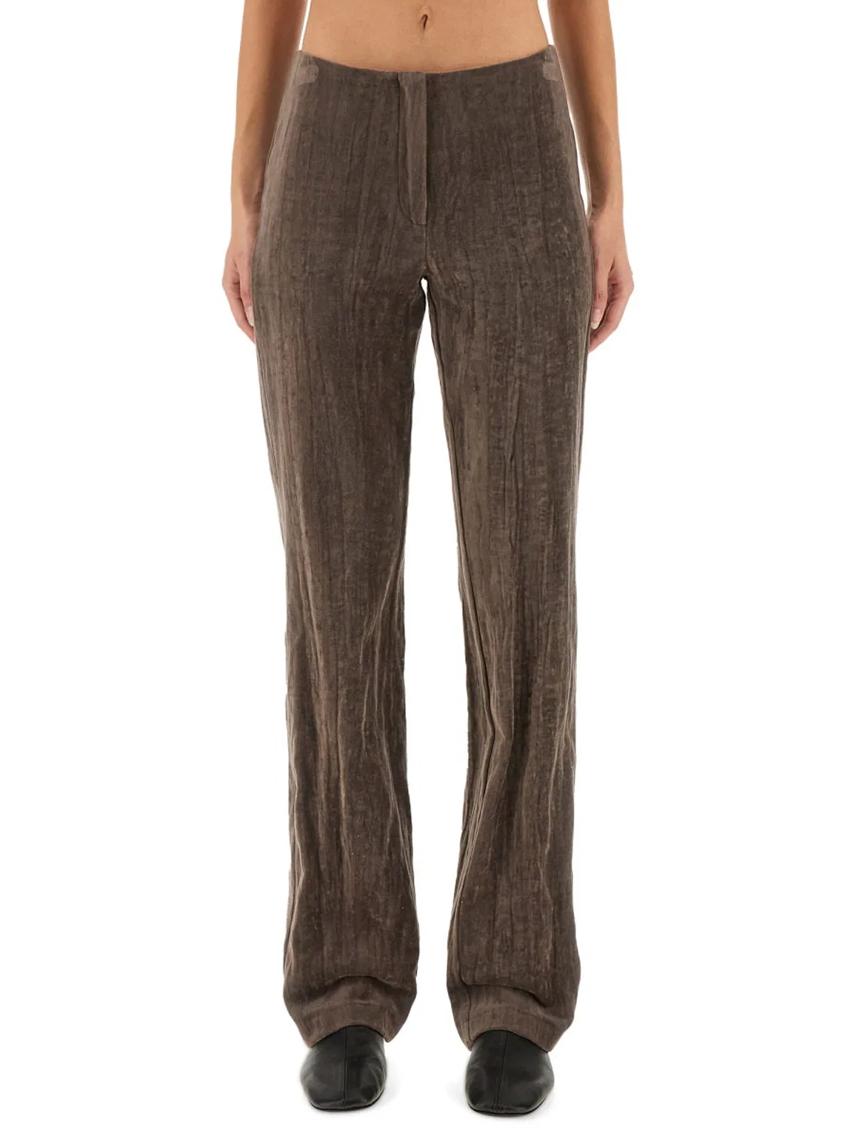 Alysi Velvet "Crinkle" Slim Pants