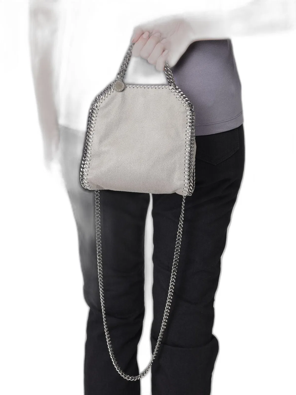 Stella Mccartney Falabella Micro Tote Bag In Light Grey