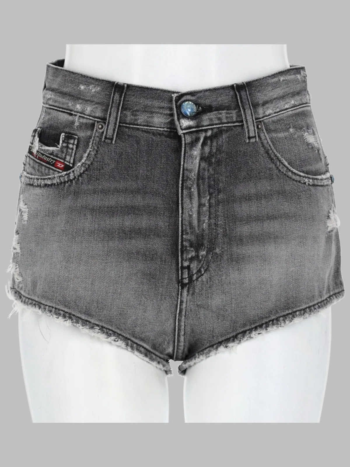 Diesel Shorts In Denim Con Orli Sfrangiati
