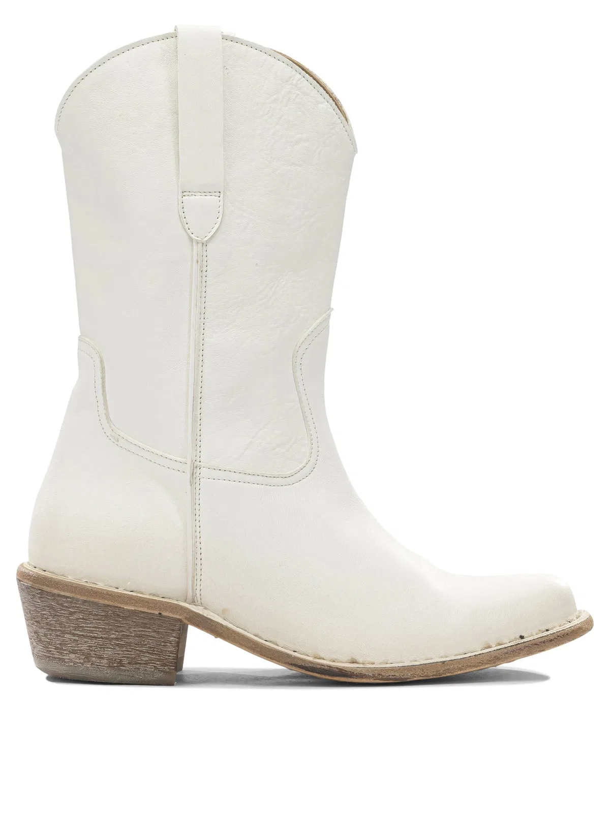 Moma White Leather Boots