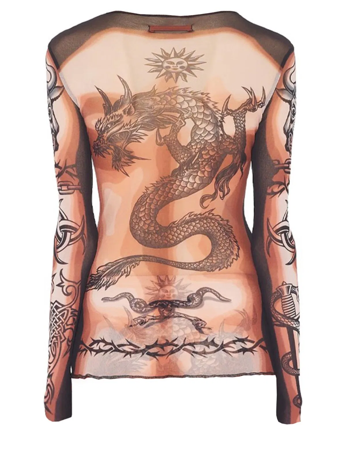 Jean Paul Gaultier "Safe Sex Tatoo" Print Top